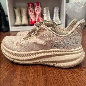 Hoka Cream Athletic Shoes